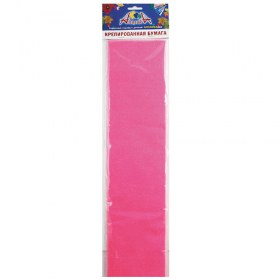 Бумага крепированная 50*200см, 32г/кв.м., розовый розовый неон Апплика С307-04
