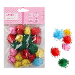 Помпоны, 20 шт, 2,5 см, текстиль, пакет, европодвес, deVENTE, 8000058