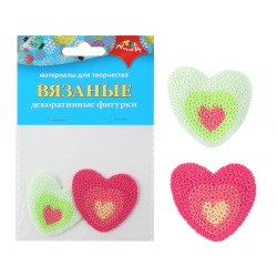 Декор вязаный Сердечки 2шт С3303-04