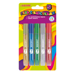 Гель с блестками 5цв 10мл Glitter Glue deVENTE 8079800