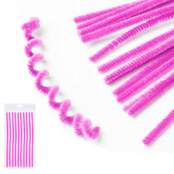 Проволока декоративная Шенил 30 см, 6 мм, 10 шт, цвет фиолетовый, пакет, европодвес КОКОС 200412