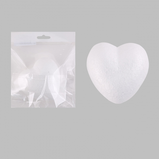 Пенопластовая заготовка Сердце 1 шт, 10 см, цвет белый, европодвес, пакет ОПП КОКОС 180505-437