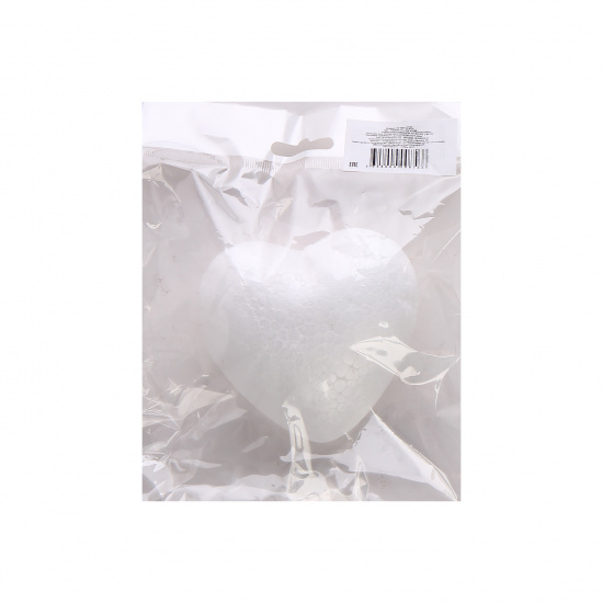 Пенопластовая заготовка Сердце 2 шт, 10 см, цвет белый, европодвес, пакет ОПП КОКОС 180505-437