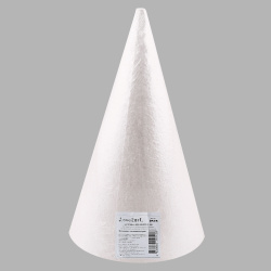 Пенопластовая заготовка, Конус, h-32 см, d-12 см, цвет белый, Love2art, DPZ-R