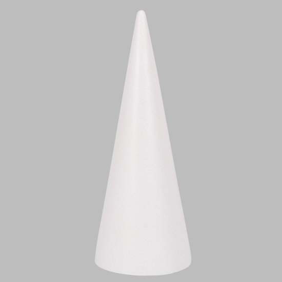 Пенопластовая заготовка, Конус, h-24 см, d-9 см, цвет белый, Love2art, DPZ-R