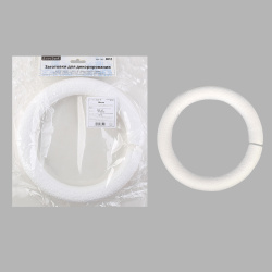 Пенопластовая заготовка Кольцо 1 шт, d-25 см, цвет белый, пакет ОПП Love2art DPZ-47