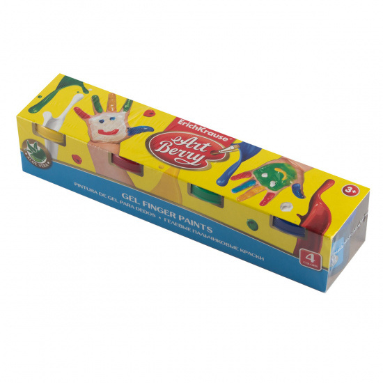 Краски пальчиковые 4 цвета, 100мл, гелевые, картонная коробка ArtBerry Erich Krause 41753