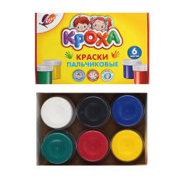 Краски пальчиковые, 6 цветов, 40 мл, картонная коробка, Кроха, Луч, 24С 1508-08