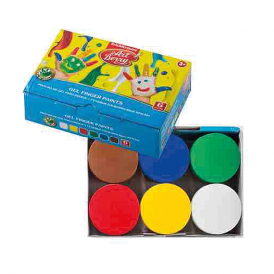 Краски пальчиковые 6 цветов, 100мл, гелевые, картонная коробка ArtBerry Erich Krause 41754