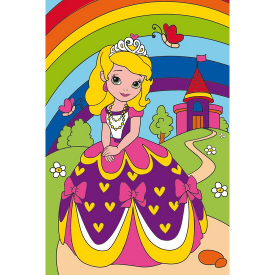 Картина по номерам 10*15 см, холст, на подрамнике Принцесса в пышном платье Рыжий кот ХК-7841