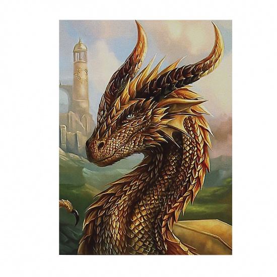 Картина по номерам 15*20 см, холст, на подрамнике Золотой дракон Molly KH1158