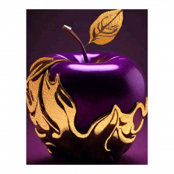 Картина по номерам с поталью 15*20 см, холст, на подрамнике Фиолетовое яблоко Molly KH1181P