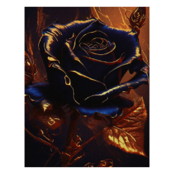 Картина по номерам с поталью 15*20 см, холст, на подрамнике Синяя роза Molly KH1184P