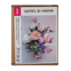 Раскраска по номерам на холсте 15*20 Пионы с колокольчиками KH0245