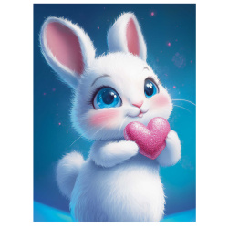 Картина по номерам, 15*20 см, холст, на подрамнике, Влюбленный зайчик, Феникс, 71237