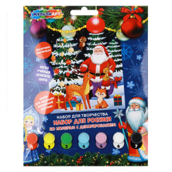 Картина по номерам, 17*23 см, картон, Новый год, MULTI ART, 361164