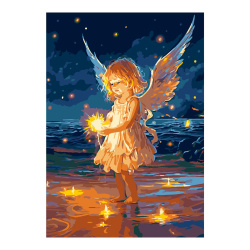 Картина по номерам 20*28,5 см, картон Маленький ангел Lori Кпн-374