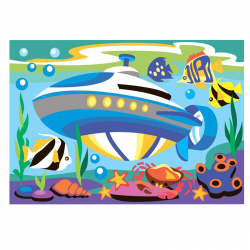 Картина по номерам 20*30 см, картон Подводная лодка Lori Ркн-103