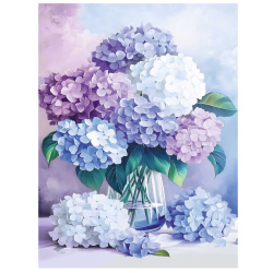 Картина по номерам, 20*30 см, холст, на подрамнике, Букет гортензий, Феникс, 71243