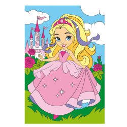 Картина по номерам 20*30 см, холст, на подрамнике Принцесса и розовый замок Рыжий кот Х-6899