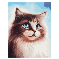 Картина по номерам 30*40 см, холст, на подрамнике Голубоглазый котик Рыжий кот ХК-6832