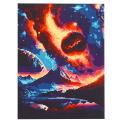 Картина по номерам 30*40 см, холст, на подрамнике Прекрасный космос Рыжий кот ХК-6848