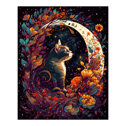 Картина по номерам 40*50 см, картон Лунный кот Lori Рх-174