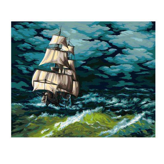 Картина по номерам 40*50 см, холст, на подрамнике Морской шторм Фрея PNB/PLC-070