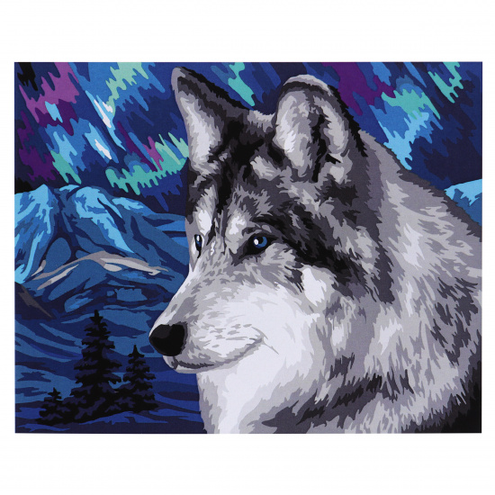 Картина по номерам 40*50 см, холст, на подрамнике Волк в лесу Фрея PNB/R1