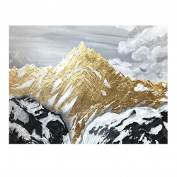 Картина по номерам с поталью 40*50 см, холст, на подрамнике Золотые вершины Molly HR0393