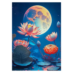 Картина по номерам со светящейся краской 40*50 см, холст, на подрамнике Лунный лотос Molly FHR0587