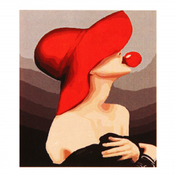 Картина по номерам 40*50 см, холст, на подрамнике Девушка в шляпе КОКОС 215021