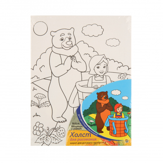 Картина на холсте 180*240мм, холст, 3+ Маша и медведь Рыжий кот Х-9827