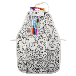 Набор для рисования фломастерами 4цв 33*46см фартук Music 183734 КОКОС