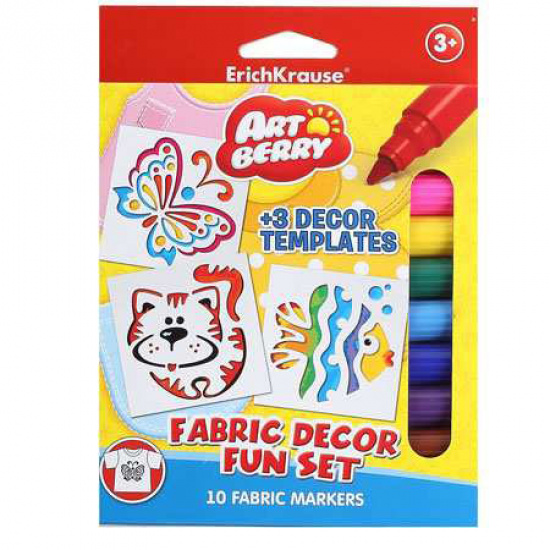 Набор маркеров по ткани 10цв Fabric decor fun Artberry EK 34937 