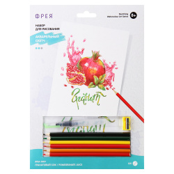 Набор для рисования карандашами акварельными Скетч 6 цветов, 210*297мм Гранатовый сок Фрея RPSA-0009