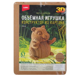 Конструктор, картонный, 57 деталей, Хомячок, Объемная игрушка, Lori, Нг-006