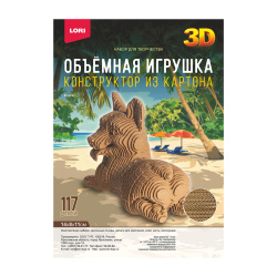 Конструктор, картонный, 117 деталей, Корги, Объемная игрушка, Lori, Нг-011