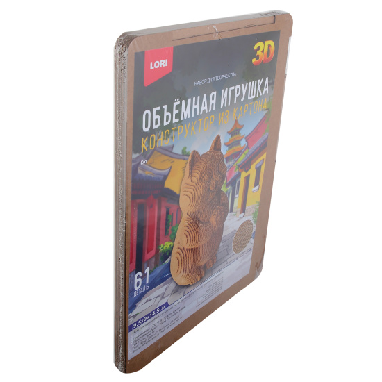 Конструктор, картонный, 61 деталь, Кот, Объемная игрушка, Lori, Нг-012