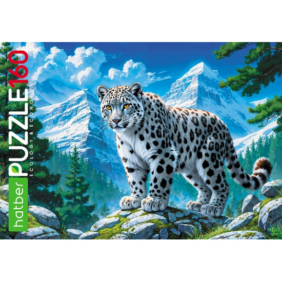 Пазлы, 160 элементов, 220*330 мм, Снежный барс, ECO, Hatber, 160ПЗ4_34629