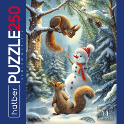 Пазлы, 250 элементов, 280*400 мм, В снежном лесу, Premium, Hatber, 250ПЗ3_35231