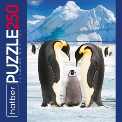 Пазлы, 250 элементов, 280*400 мм, Императорские пингвины, Premium, Hatber, 250ПЗ3_27015