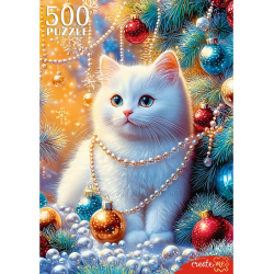 Пазлы, 500 элементов, 330*470 мм, Украшение нового года, CreateMe, Рыжий кот, П500-7629