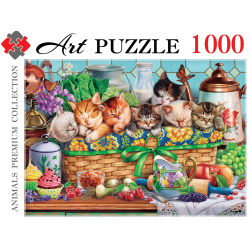 Пазлы 1000 элементов, 470*670 мм Котята в корзинке Artpuzzle Рыжий кот Ф1000-0460
