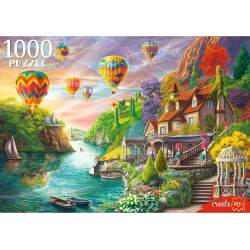 Пазлы 1000 элементов 470*670 Рыжий кот CreateMe Пейзаж с воздушными шарами Ф1000-4300