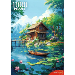 Пазлы 1000 элементов 470*670 Рыжий кот CreateMe Домик у реки Ф1000-8728