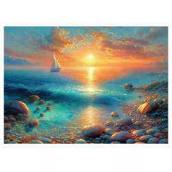 Пазлы 1000 элементов 470*670 Рыжий кот CreateMe Морской закат Ф1000-5906