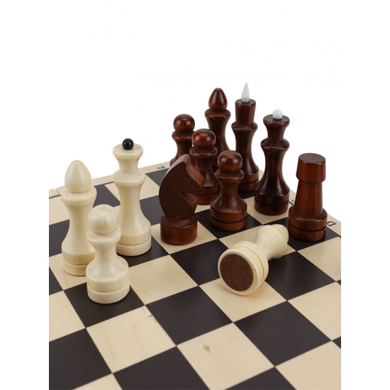 Игра настольная 29*29 см, дерево Шахматы Рыжий кот ИН-7520