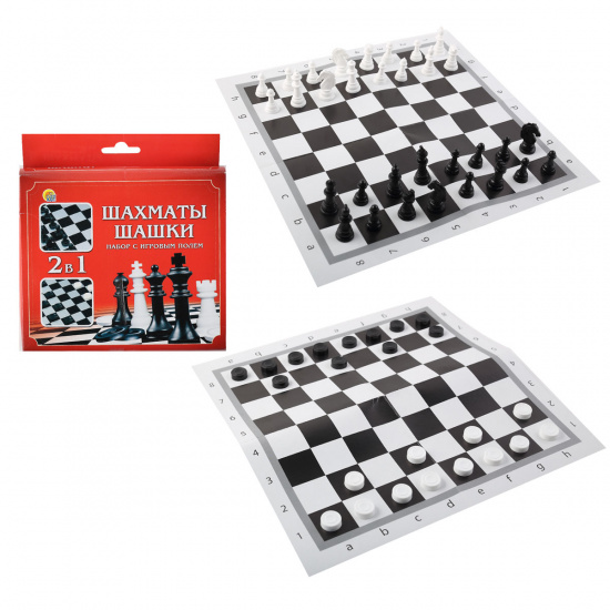 Игра настольная Шахматы, шашки картон/пластик ИН-1618 короб