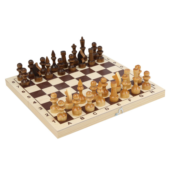 Игра настольная Шахматы, шашки 29*29см Рыжий кот поле деревянное фигуры деревянные ИН-8052